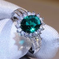 Mode Neue Weibliche Ovale Zirkon Kupfer Ring Kleiner Schmuck main image 5