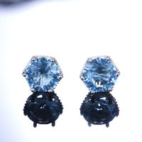 Fashion Micro-set Blue Zircon Copper Earrings Wholesale main image 5