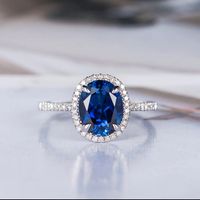 New Accessories Royal Blue Round Multi-diamond Ladies Zircon Copper Ring Wholesale main image 3