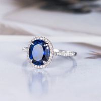 Neues Zubehör Königsblau Rund Multi-diamant Damen Zirkon Kupfer Ring Großhandel main image 4