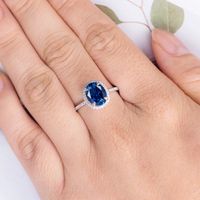 New Accessories Royal Blue Round Multi-diamond Ladies Zircon Copper Ring Wholesale main image 6
