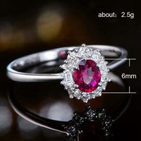 Kreativer Neuer Retro Roter Zirkon Damen Blumen Förmiger Kupfer Ring Handschmuck main image 6