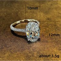 Simple Fashion Oversized Zircon Ladies Copper Ring Accessories main image 3