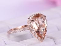 Boutique New Large Drop-shaped Gemstone Ladies Ring Copper Plated Rose Gold Jewelry main image 3