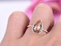 Boutique New Large Drop-shaped Gemstone Ladies Ring Copper Plated Rose Gold Jewelry main image 4