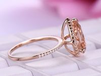 Boutique New Large Drop-shaped Gemstone Ladies Ring Copper Plated Rose Gold Jewelry main image 5