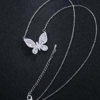 Fashion Butterfly Shaped Inlaid Zircon Copper Necklace main image 3