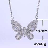 Fashion Butterfly Shaped Inlaid Zircon Copper Necklace main image 6