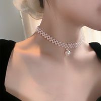 Fashion Retro Pearl Braided Necklace Alloy Clavicle Chain main image 4