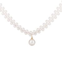 Fashion Retro Pearl Braided Necklace Alloy Clavicle Chain main image 6