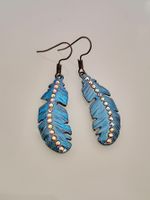 Retro Seven-color Feather Earrings Bohemian Style Colored Diamond Earrings main image 6