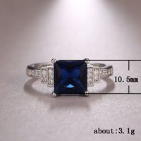 Mode Damen Neu Dunkelblau Zirkon Platini Ert Diamant Kupfer Ring Hand Schmuck main image 6