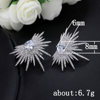 Simple Geometric Micro-encrusted Zircon Copper Earrings Wholesale main image 6