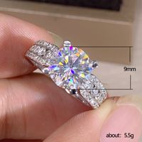 Fashion New Wedding Classic Four-claw Zircon Crystal Female Engagement Proposal Copper Ring Female main image 6