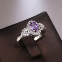 Fashion Creative New Retro Purple Zircon Ladies Copper Ring Hand Jewelry main image 4