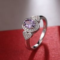 ¡nuevo! Anillo De Cobre Para Mujer Con Circonita Púrpura Retro Creativo A La Moda main image 5