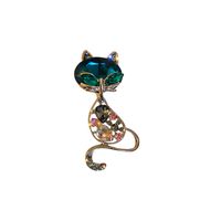 Fashion Kitten Brooch Electroplating Diamond Clothing Alloy Jewelry Female main image 1