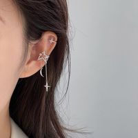 Korean Alloy Diamond-studded Stars And Moon Without Ear Holes Ear Clip main image 4