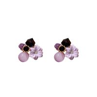 Fashion Diamond Opal Crystal Flower Alloy Earrings Wholesale main image 6