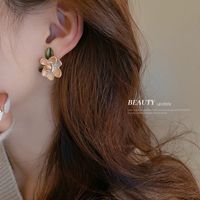 Fashion Flower Leaf Earrings Niche Korean Acrylic Stud Earrings main image 3