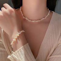 Fashion Freshwater Pearl Necklace Simple Collarbone Chain Alloy Necklace main image 1