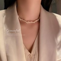 Fashion Freshwater Pearl Necklace Simple Collarbone Chain Alloy Necklace main image 4