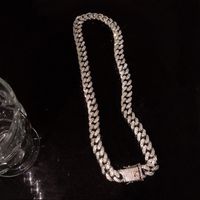 Fashion Full Diamond Necklace Hip Hop Alloy Collarbone Chain Bracelet main image 5