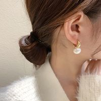 Fashion Pearl Earrings Niche Simple Alloy Ear Buckle Women main image 5