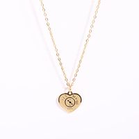 Stainless Steel Simple Letter Heart-shaped Sweater Chain Necklace Wholesale sku image 1