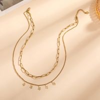 Stainless Steel New Fashion Snake Pendant Two-layer Stacked Collarbone Chain sku image 2