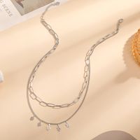 Stainless Steel New Fashion Snake Pendant Two-layer Stacked Collarbone Chain sku image 1
