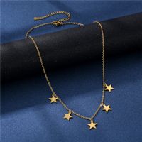 Stainless Steel Retro Simple Pentagram Stars Clavicle Chain Necklace Wholesale sku image 1