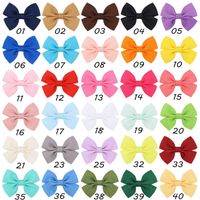 Simple Children's Hair Accessories Cute Children Solid Color Bow Hairpin sku image 1