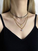 Korean Fashion Simple Alloy Inlaid Rhinestone Multi-layer Necklace Collarbone Chain sku image 1
