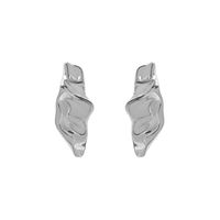Fashion Irregular Surface Texture Silver Geometric Earrings Wholesale sku image 1