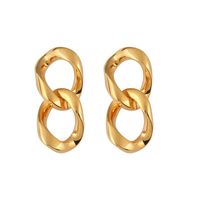 Fashion Geometric Glossy Thick Chain Light Luxury Copper Earrings Wholesale sku image 1
