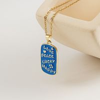 Niche En Acier Au Titane Simple Carré Marque Lettre Pendentif Chandail Chaîne Clavicule Chaîne sku image 4