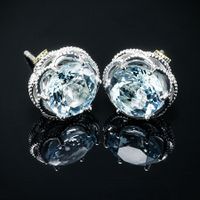 Fashion Micro-set Blue Zircon Copper Earrings Wholesale sku image 1