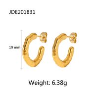Simple Titanium Steel 18k Gold Geometric Hoop Earrings Jewelry Women sku image 2