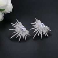 Simple Geometric Micro-encrusted Zircon Copper Earrings Wholesale sku image 1