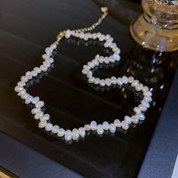 Fashion Freshwater Pearl Necklace Simple Collarbone Chain Alloy Necklace sku image 1