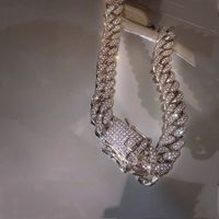 Fashion Full Diamond Necklace Hip Hop Alloy Collarbone Chain Bracelet sku image 2