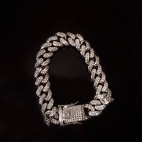 Fashion Full Diamond Necklace Hip Hop Alloy Collarbone Chain Bracelet sku image 1