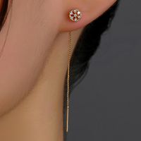 Fashion Trend Geometric Inlaid Zircon Metal Earrings Wholesale main image 1