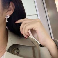 Fashion Pear Shaped Inlaid Zircon Copper Earrings Wholesale main image 6