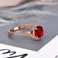 Mode Klassische Kupfer Überzogene Rose Gold Mikro-set Zirkon Ring Großhandel main image 5