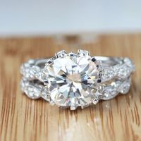 Mode Diamant Rund Eingelegte Zirkon Legierung Doppels Chicht Ring Großhandel main image 3