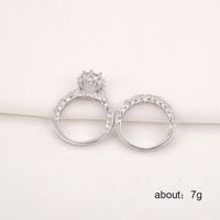 Fashion Diamond Round Inlaid Zircon Alloy Double Layer Ring Wholesale main image 6
