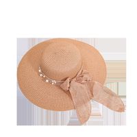 Korean Flower Hemp Strap Straw Hat Women Wide-brimmed Sunshade Cap main image 6