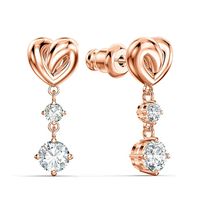 Fashion Simple Heart-shaped Drop Earrings Inlaid Zircon Copper Earrings main image 3